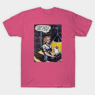 Comic art woman at typewriter T-Shirt